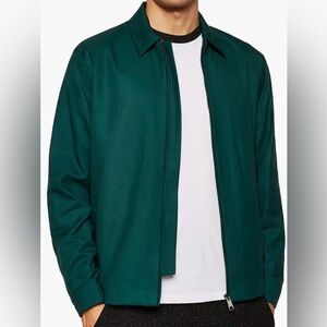 Topman Men’s Harrington Classic Fit Green Jacket NWT